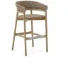 Барный стул Arinella из массива акации с натуральной отделкой и бежевой веревкой, высота 75 см