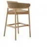 Барный стул Arinella из массива акации с натуральной отделкой и бежевой веревкой, высота 75 см