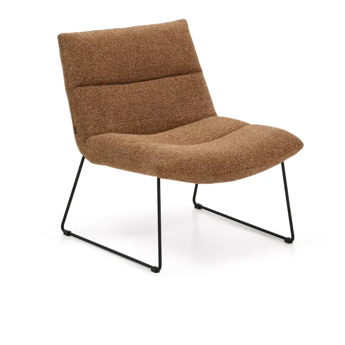 Кресло Asen из терракотового шенилла с черными стальными ножками