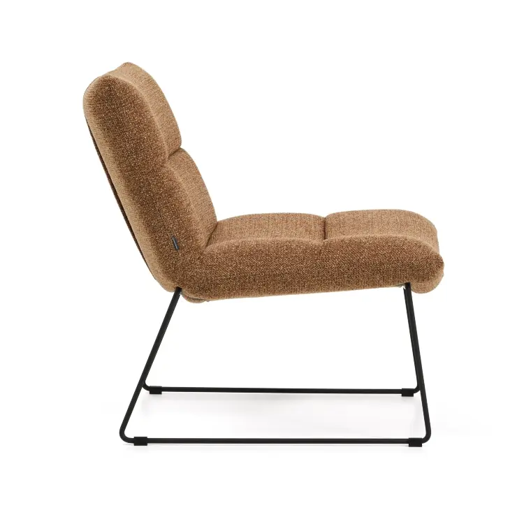 Кресло Asen из терракотового шенилла с черными стальными ножками