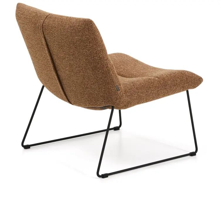 Кресло Asen из терракотового шенилла с черными стальными ножками