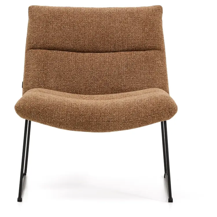 Кресло Asen из терракотового шенилла с черными стальными ножками