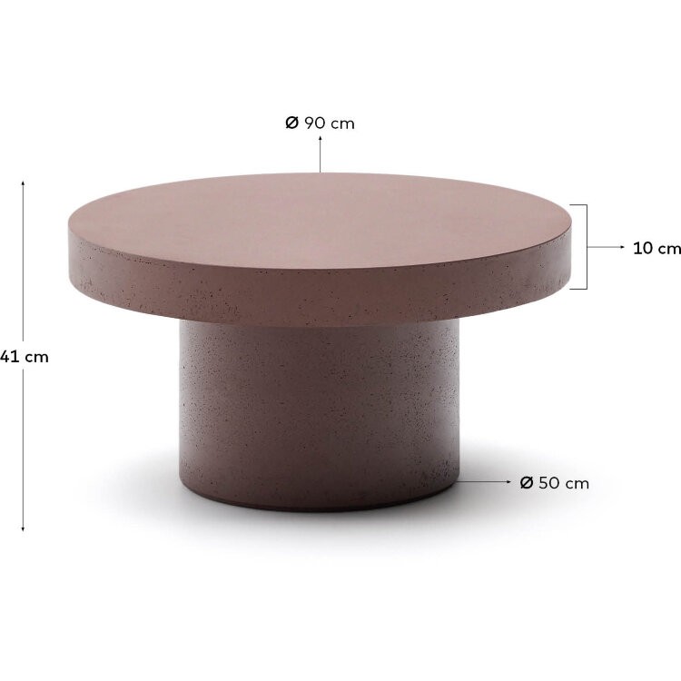 Aiguablava Журнальный столик терракотовый цементный Ø90 см
