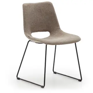 Zahara Стул коричневый с черными стальными ножками