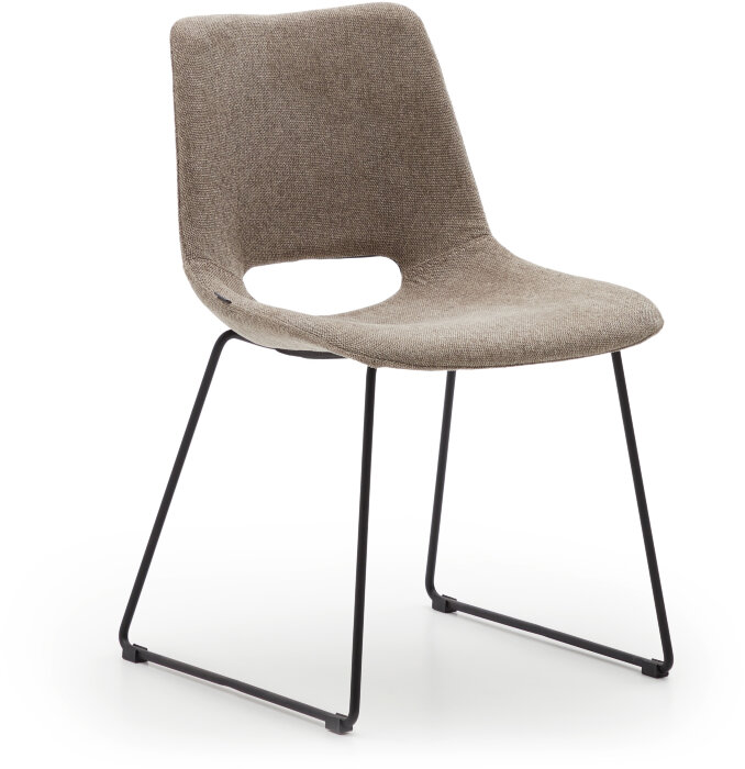 Zahara Стул коричневый с черными стальными ножками