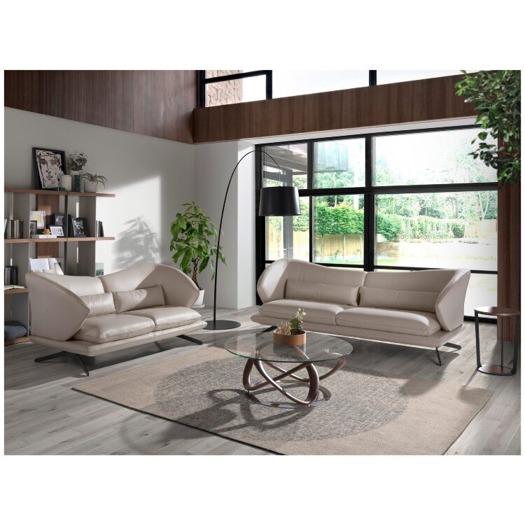 Диван 3-х местный 6146/KF2157-3P-M5652 кожаный с декоративными подушками