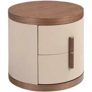 Прикроватная тумбочка 7219 из экокожи и ореха