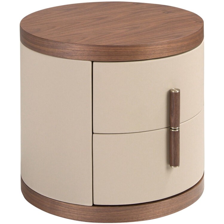 Прикроватная тумбочка 7219 из экокожи и ореха