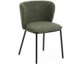 Стул Ciselia из темно-зеленого шенилла с ножками из черной стали