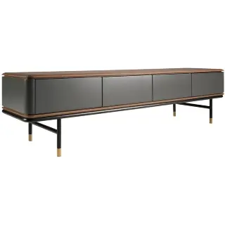 Тумба под ТВ 3265/CP2308TV2 из темно-серого дерева с ореховой столешницей