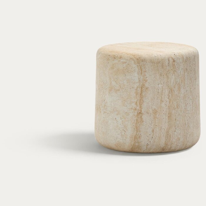 Цементный столик Drasi с отделкой под травертин Ø46 см