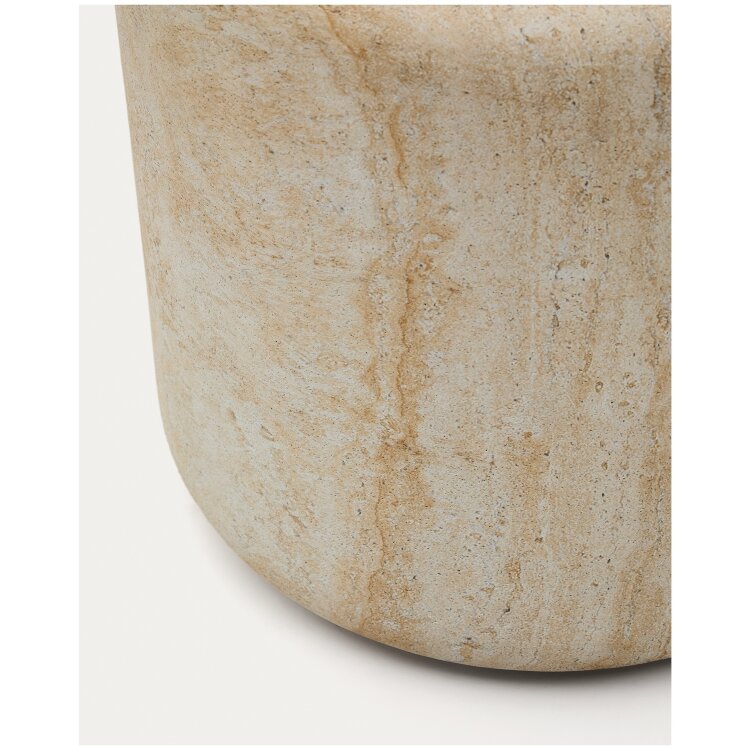 Цементный столик Drasi с отделкой под травертин Ø46 см