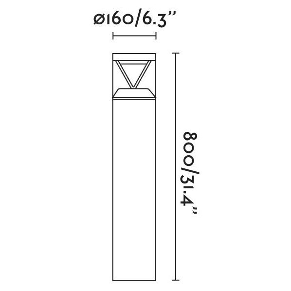 Rush 800 Светильник-маячок темно-серого цвета 4000K Ширина 360° CASAMBI