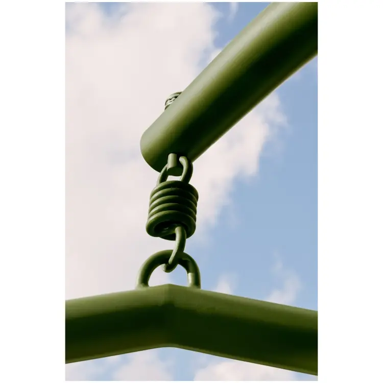 Подвесное кресло Saliga зеленого цвета из алюминия и искусственного ротанга