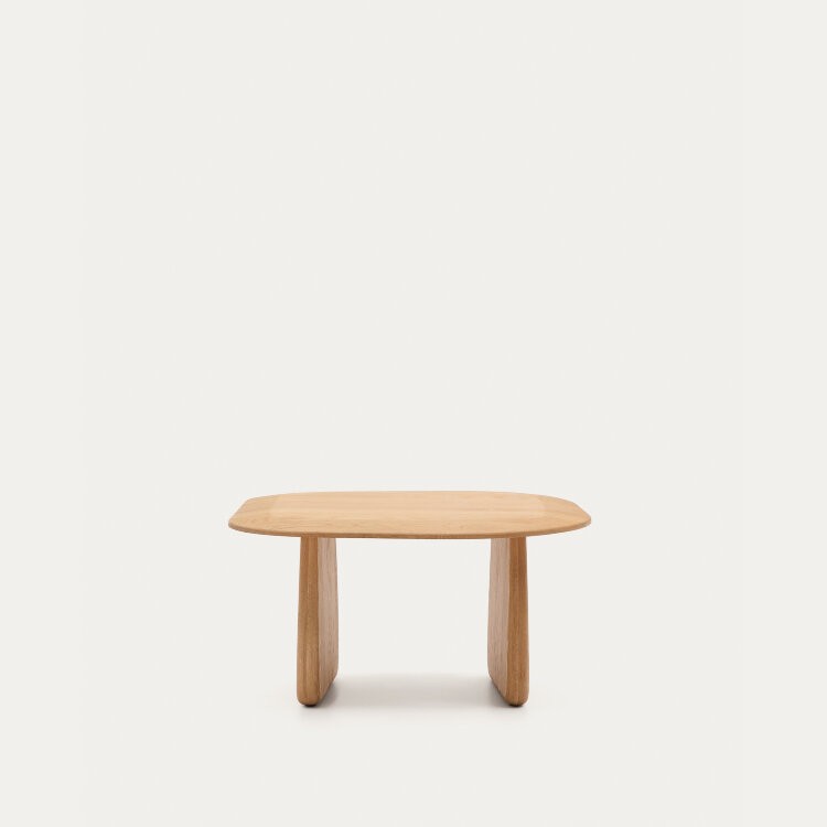 Журнальный столик Pirita из массива дуба в натуральной отделке, 70,6 x 70