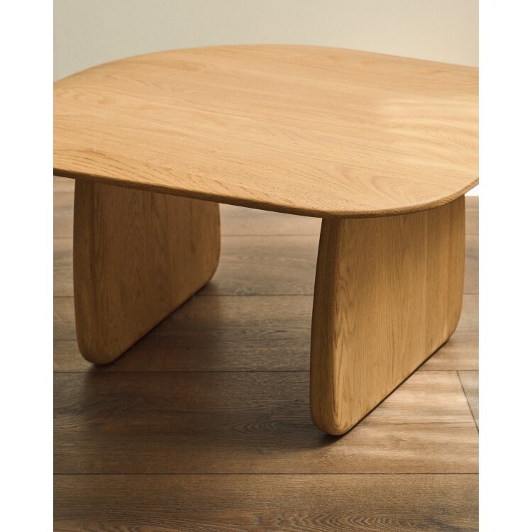 Журнальный столик Pirita из массива дуба в натуральной отделке, 70,6 x 70