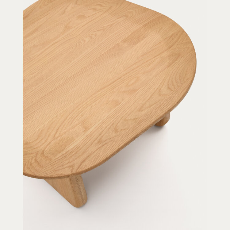 Журнальный столик Pirita из массива дуба в натуральной отделке, 70,6 x 70