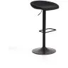 Барный табурет Danua из черной синели и матовой черной стали, 68-89 см