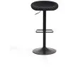 Барный табурет Danua из черной синели и матовой черной стали, 68-89 см