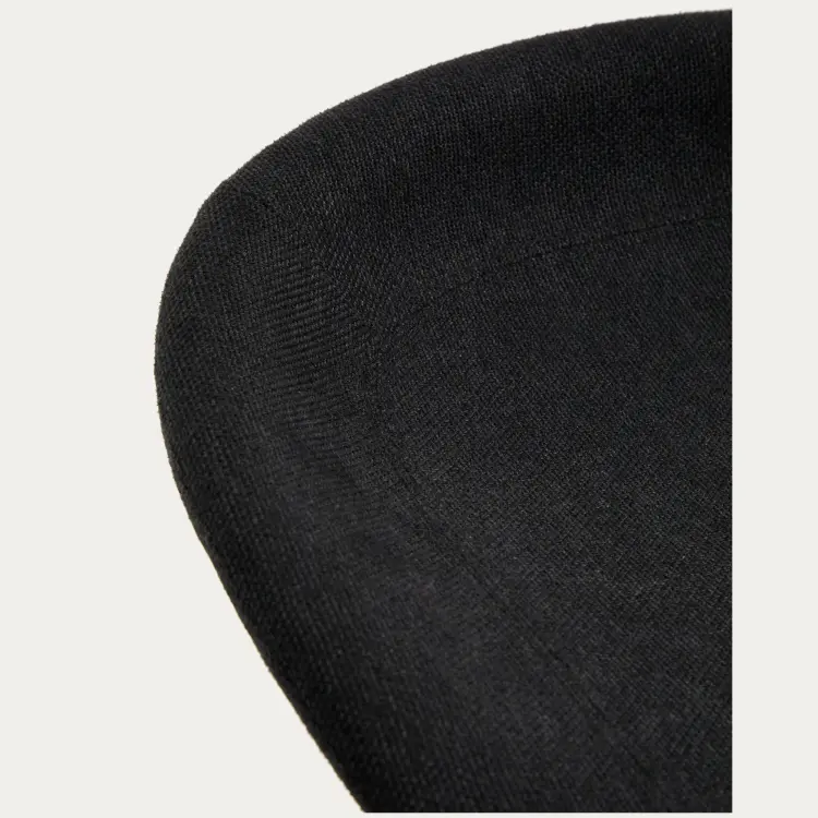 Барный табурет Danua из черной синели и матовой черной стали, 68-89 см