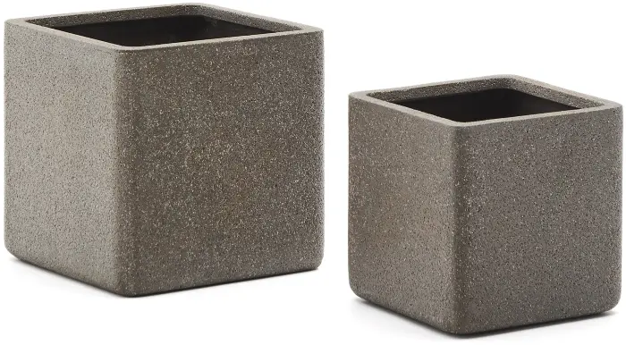 Набор из 2 кашпо Minoa коричневого цвета из песчаника 44 x 44 см