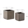 Набор из 2 кашпо Minoa коричневого цвета из песчаника 44 x 44 см