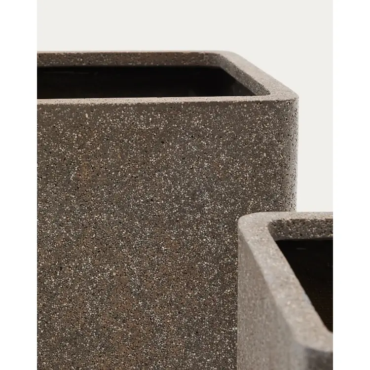 Набор из 2 кашпо Minoa коричневого цвета из песчаника 44 x 44 см