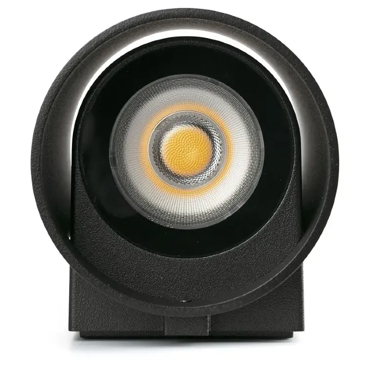 Уличный настенный светильник KOV круглый черный LED 2x6W 2700K 14°/14°