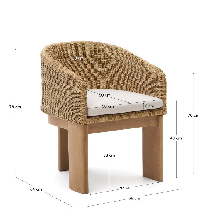 Стул Xoriguer из искусственного ротанга и 100% массива эвкалипта