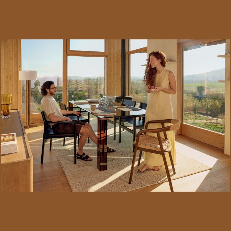 Стол Adularia из коричневого закаленного стекла 200 x 100 см