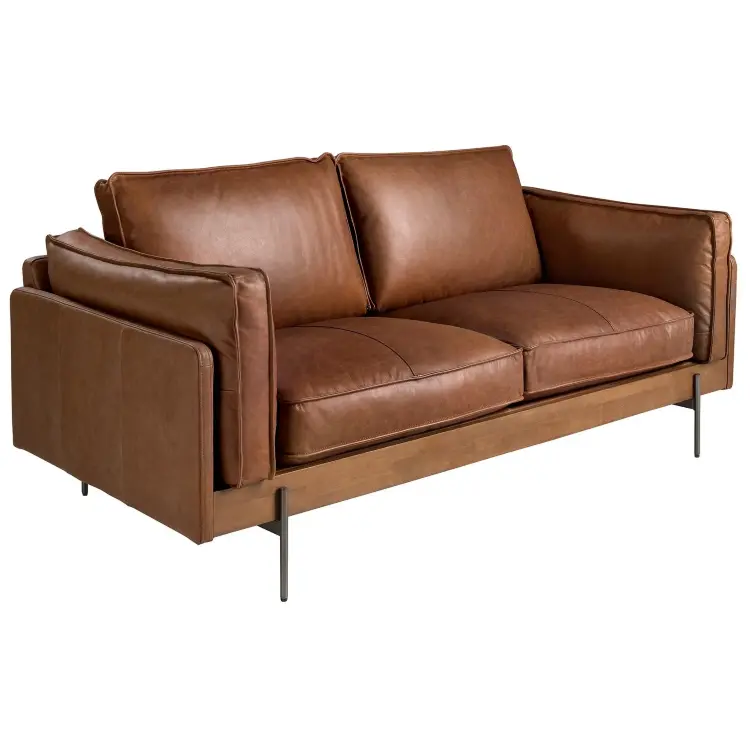 Диван 2-местный 6222 SL из табачно-коричневой кожи