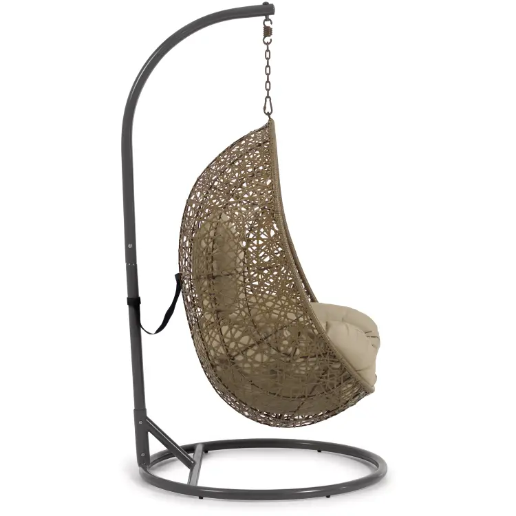 Florina Подвесное кресло с темно-серой ножкой коричневое