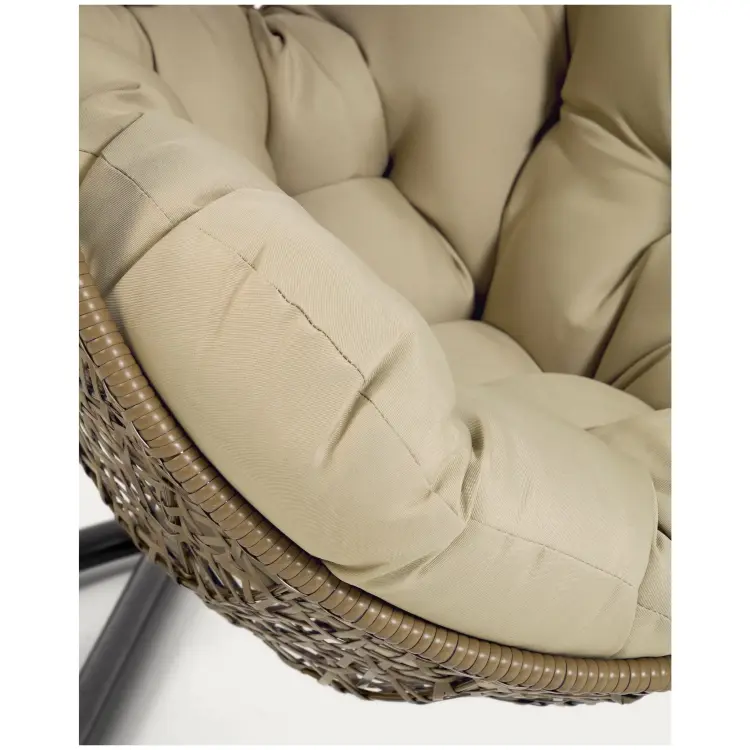 Florina Подвесное кресло с темно-серой ножкой коричневое