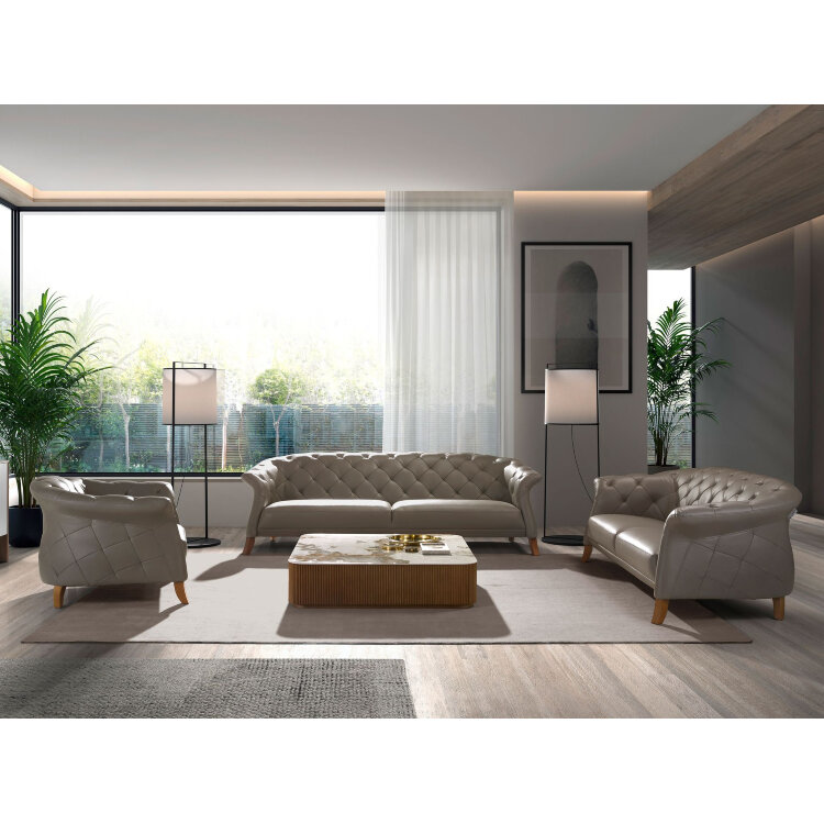 Журнальный столик 2140/CT23067 из ореха и керамики в мраморной отделке