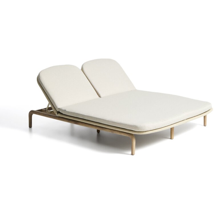 Двойной шезлонг Alipa из массива акации и веревки цвета экрю