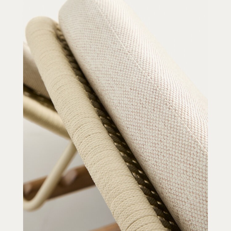 Двойной шезлонг Alipa из массива акации и веревки цвета экрю