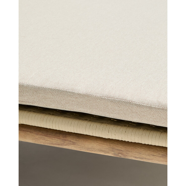 Двойной шезлонг Alipa из массива акации и веревки цвета экрю