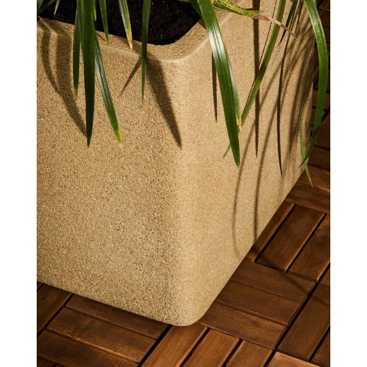 Набор из 2 кашпо Minoa горчичного цвета из песчаника 44 x 44 см