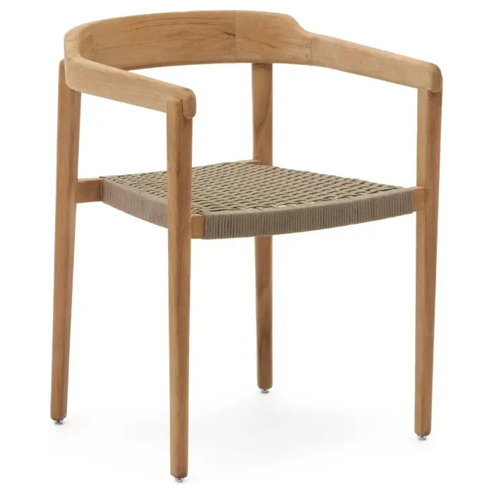 Стул Icaro из массива тикового дерева с натуральной отделкой и веревочным шнуром