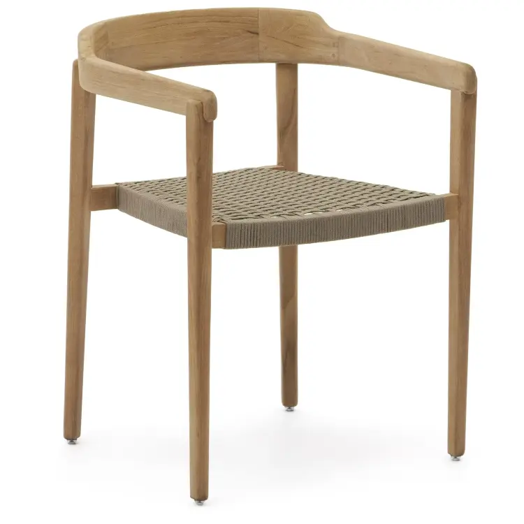 Стул Icaro из массива тикового дерева с натуральной отделкой и веревочным шнуром