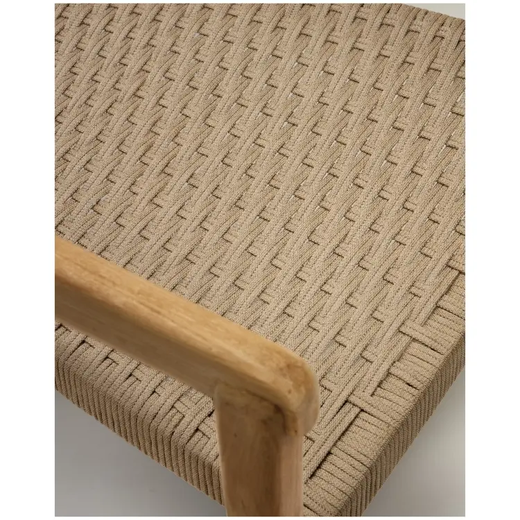 Стул Icaro из массива тикового дерева с натуральной отделкой и веревочным шнуром