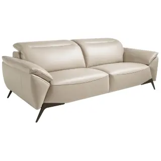 Диван 3-х местный 6132/KF072-3P-M5652 обитый кожей серо-бежевого цвета