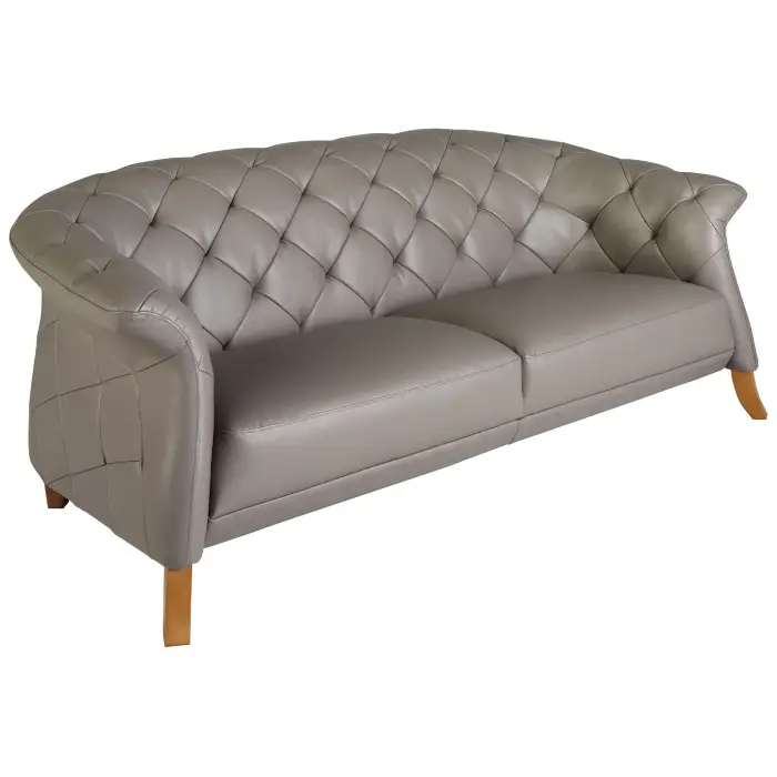 Диван 2-х местный 6187/EX007-2P-T541029 серый кожаный