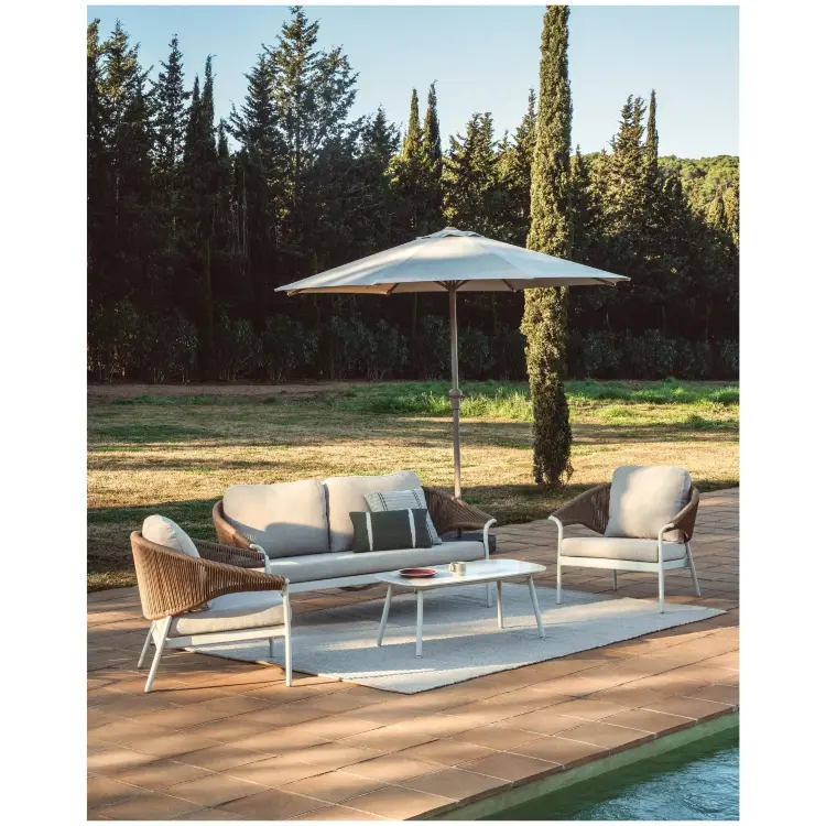 Комплект садовой мебели Zuara алюминия цвета экрю и коричневой веревки