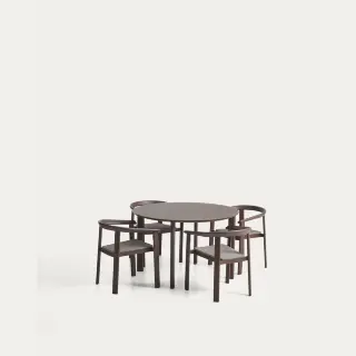 Комплект садовой мебели Erice стол и 4 стула из коричневого алюминия и веревки