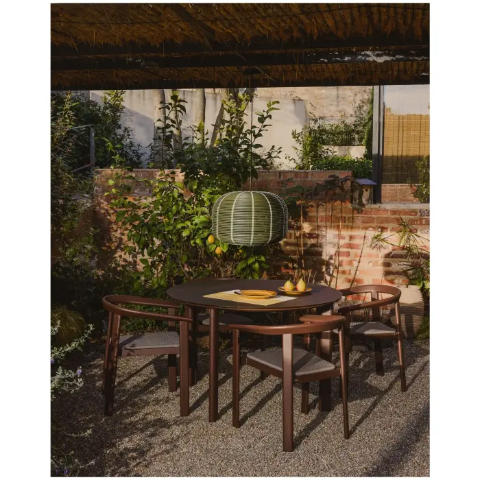 Комплект садовой мебели Erice стол и 4 стула из коричневого алюминия и веревки