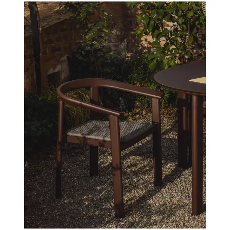 Комплект садовой мебели Erice стол и 4 стула из коричневого алюминия и веревки