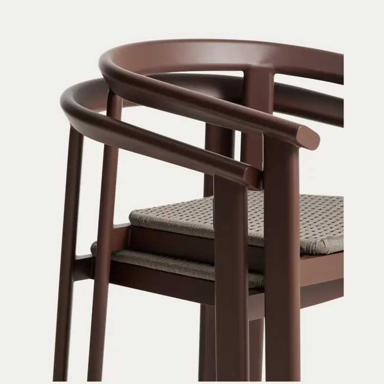 Комплект садовой мебели Erice стол и 4 стула из коричневого алюминия и веревки