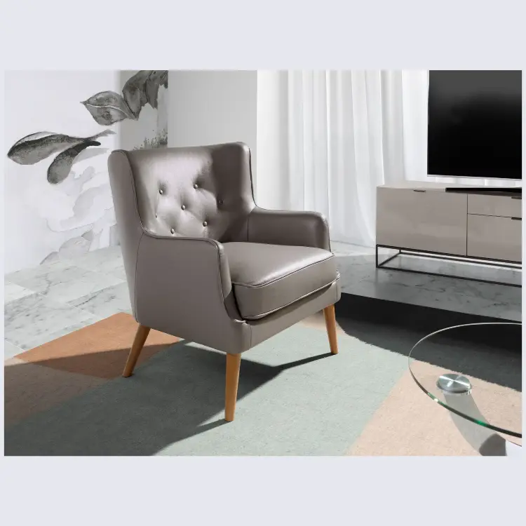 Мягкое кожаное кресло 5085/A978-M5655 с обивкой капитоне