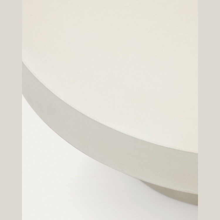 Aiguablava Круглый журнальный столик из белого цемента Ø 90 см